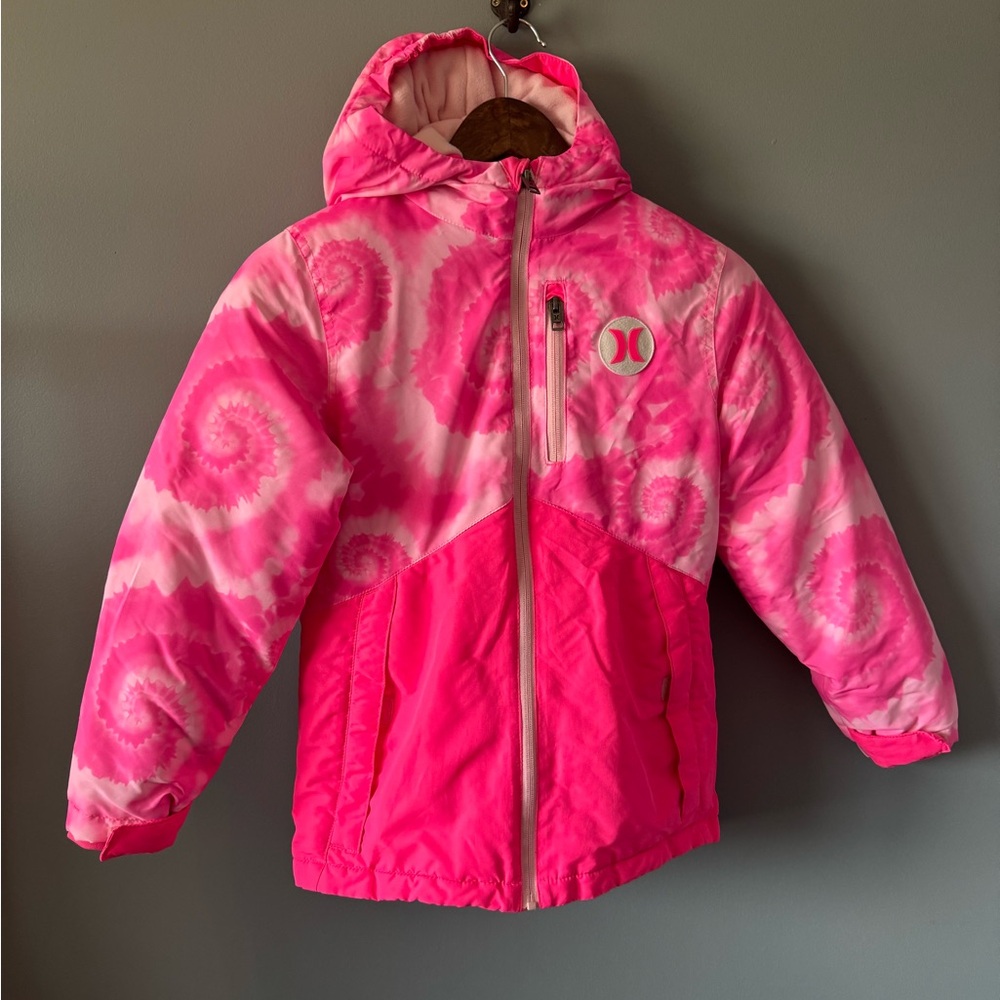 Hurley fleece lined tie dye winter coat snow jacket